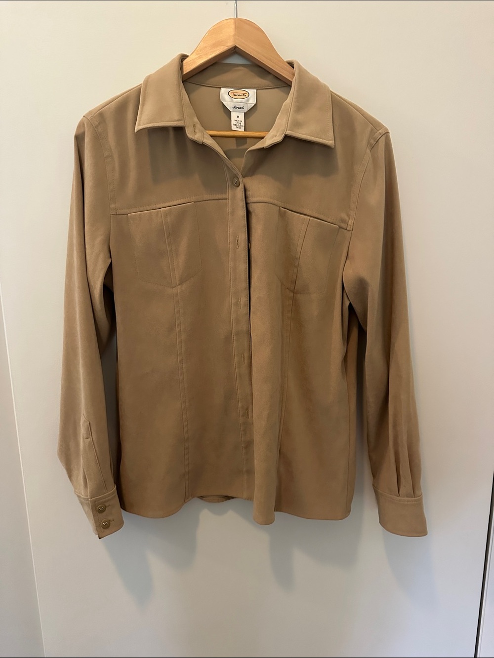 Talbots Beige/Tan Button-Down Long Sleeve Shirt